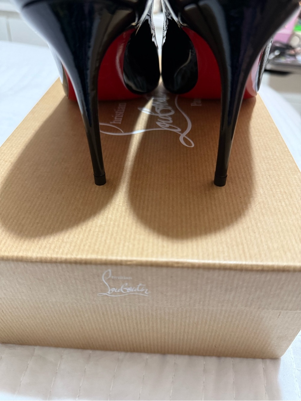 Christian Louboutin Black Patent Pointed Toe Pumps - Picture 2 of 8